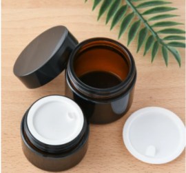 Frasco De Vidro Âmbar Com Tampa Preta Para Cosmético - 100 Gr / Ml - 10 Unid